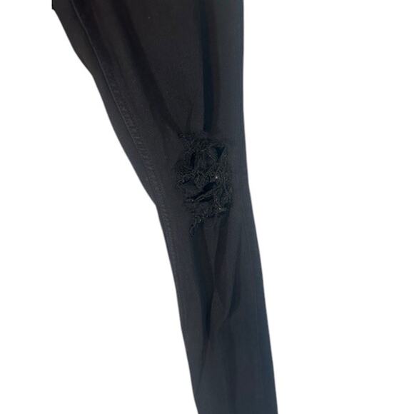 Express Black Ripped Stretch High Rise Leggings Skinny Jeans Women Sz 6 - Picture 5 of 12